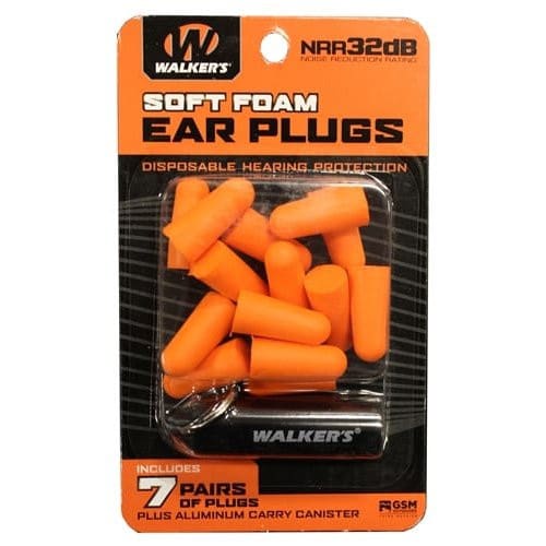 7 PAIRS FOAM PLUG W/ ALUMINUM CARRY CANISTER