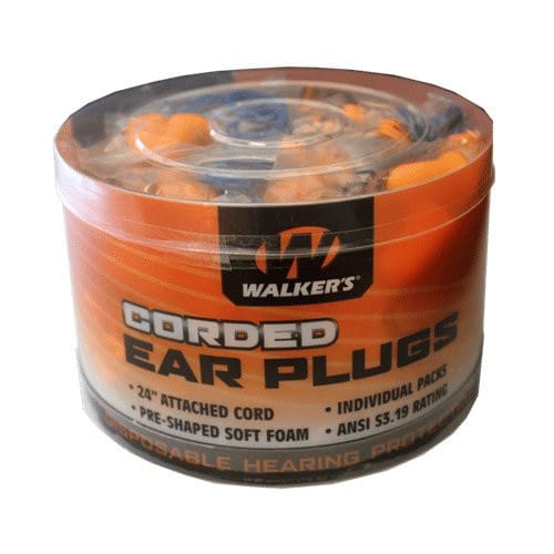 FOAM EAR CORDED PLUGS - 50 PAIR JAR