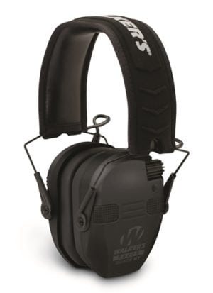 Walkers Game Ear GWPREMSC Razor Patriot Black Electronic Earmuff Carry Case 